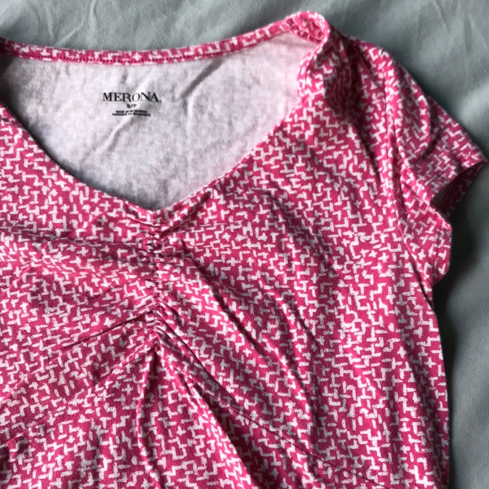 Pink Pattern Merona Cinched T-shirt